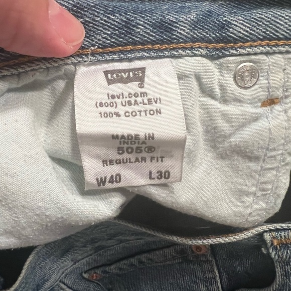 EUC NEW Men's Levi's 505 Blue Denim Jeans Straight Regular  40x30 (C3) - Picture 5 of 7